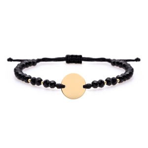 Bratara snur si banut 10mm din aur 14k personalizabil