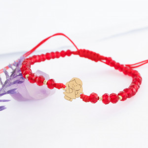 Bratara snur si fetita din aur 14k + bilute - Img 2