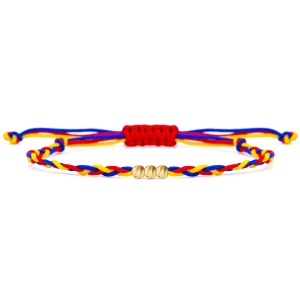 Brățară Trio România Tricolor cu biluțe din AUR 14K