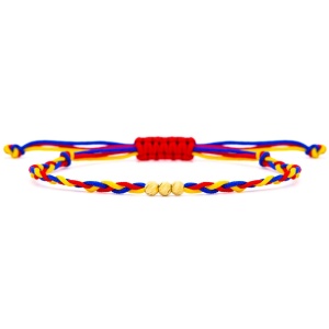 Brățară Trio România Tricolor cu biluțe din AUR 14K - Img 2