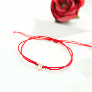 Little Collection - Bratara cu snur si inimioara din aur 14k - Img 3