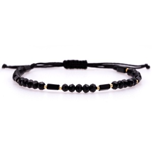 Bratara cu cristale si 10 bile de 2mm din Aur 14k Black Edition