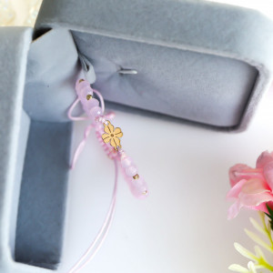 Bratara cu cristale si floare din Aur 14k - Img 3