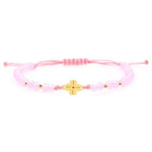 Bratara cu cristale si floare din Aur 14k