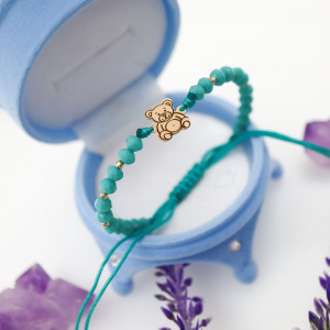 Bratara cu cristale si ursulet din aur 14k - Img 5