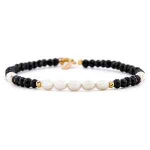 Bratara Little Black cu Perle de Cultura, cristale si AUR 14k