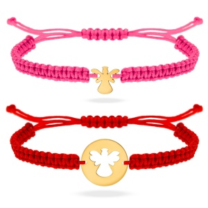Set 2 brățări Mama & Baby cu ingerasi din aur 14k