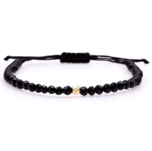 Set pentru cupluri 2 Bratari cu snur si biluta din aur 14k - Img 5