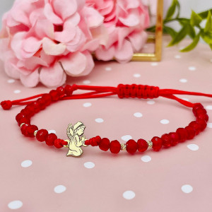 Bratara cu cristale si ingeras din Aur 14k - Img 2