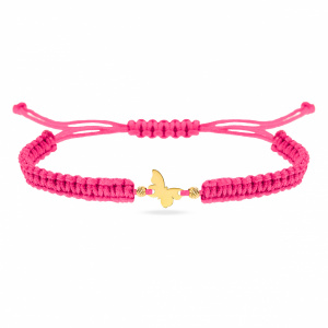 Bratara cu snur si fluture din aur 14k