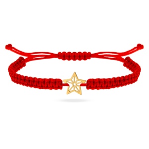Bratara cu snur si Steaua Nordului din aur 14k