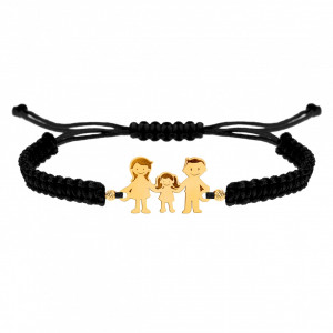 Bratara Familia cu snur si personaje din aur 14k - Img 3