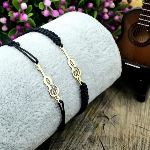 Bratara snur si chitara din aur 14k personalizabila - Img 2