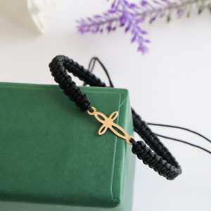 Bratara snur si cruciulita din aur 14k personalizabila - Img 2