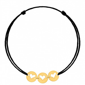 Bratara Trio Love cu banuti 8mm din aur 14k