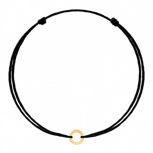 Little Collection - Bratara cu snur si disc din aur 14k