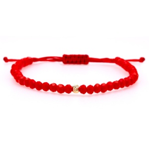 Set pentru cupluri 2 Bratari cu snur si biluta din aur 14k - Img 6