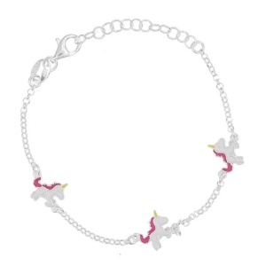 Bratara Argint 925 pentru copii 14+3cm - Unicorni