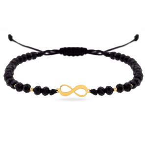 Bratara cu cristale si infinit din aur 14k - Img 4