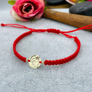 Bratara cu snur si banut 10mm din aur 14k personalizabil - Img 2