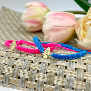 Bratara cu snur si ingeras din aur 14k - Img 3