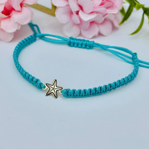 Bratara cu snur si stea de mare din Aur 14k - Img 2