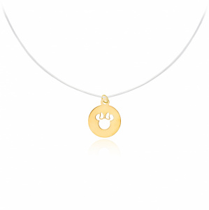 Colier cu fir transparent si Pandantiv Decupat Personaj Animat din AUR 14K