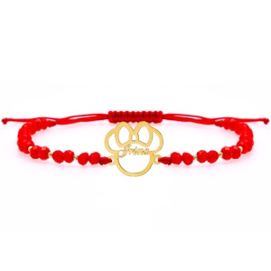 Bratara cu cristale si contur soricel desene animate din aur 14k personalizat cu nume + bilute