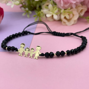 Bratara cu cristale si membrii familiei din aur 14k - personalizabila - Img 2