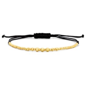 Bratara cu snur si bilute din aur 14k de 3/2,5/2 mm