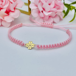 Bratara cu snur si floricica din Aur 14k Spring Edition - Img 2