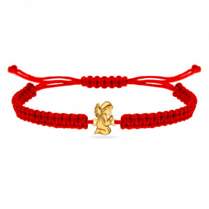 Bratara cu snur si ingeras - Aur 14k