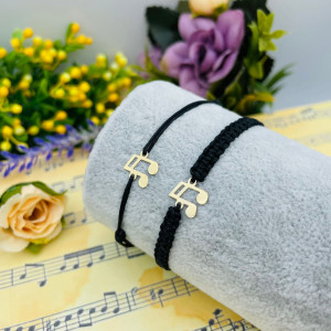 Bratara cu snur si nota muzicala din aur 14k - Img 2