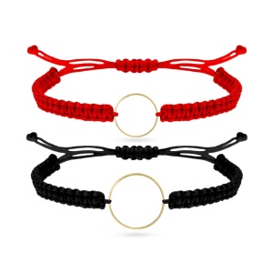 Set 2 bratari pentru cupluri Circle of Love din aur 14K