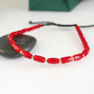 Brățară cu 10 biluțe aur 14 K și cristale dreptunghiulare fațetate - Img 3