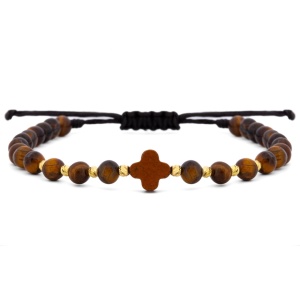 Bratara Tiger Cross cu bile din AUR 14K