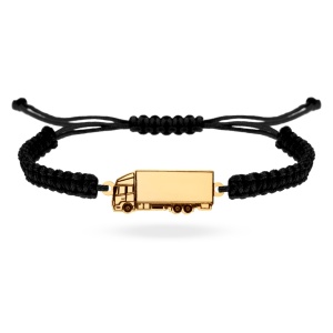 Bratara cu snur si camion/tir XL din aur 14k personalizabil