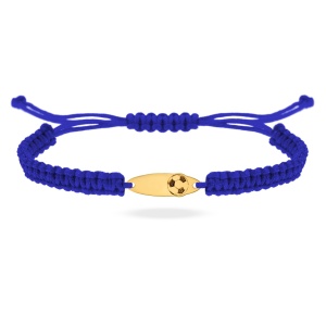 Bratara cu snur si placuta cu minge din aur 14k personalizabila