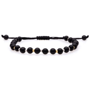 Bratara Onix Silver&Gold cu bile din aur si argint