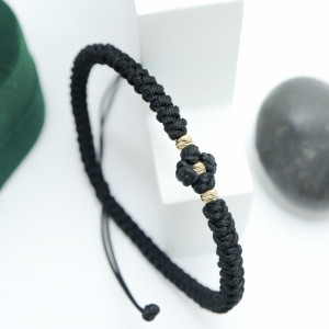 Brățară tip metanie și 3 biluțe 3mm din aur 14k - Img 3