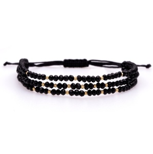 Set 3 bratari in 1 cu cristale si 18 bilute din aur 14k