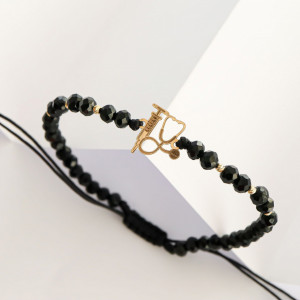 Bratara cu cristale si seringa cu stetoscop din aur 14k - pentru doctor - asistenta - medic - Img 2