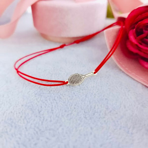 Bratara cu snur si paleta de tenis 1.9cm din aur 14k - Img 2