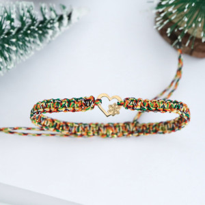 Bratara Heart Collection inimioara cu fulg de nea din aur 14k - Img 5