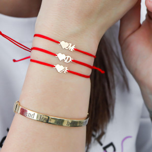 Brățară Inițială Heart din aur 14K - Img 3