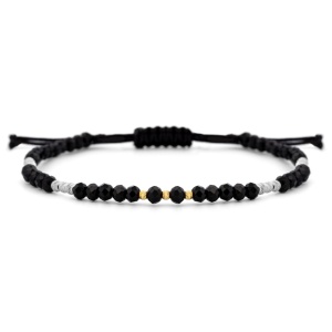 Bratara Only Black Silver&Gold cu bile din aur si argint