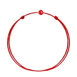 Bratara Prieteniei cu snur si cristal de 4mm + biluta 2mm din aur 14k - Img 6