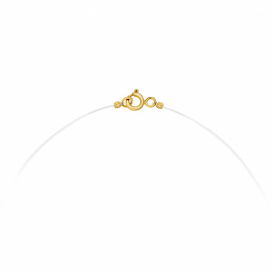 Colier cu fir transparent si copilasi/frati din AUR 14K - Img 2