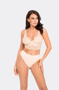 pure cotton дамски бикини 193 чист памук бразилиани с дантела - Img 3