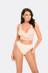 pure cotton дамски бикини 193 чист памук бразилиани с дантела - Img 3